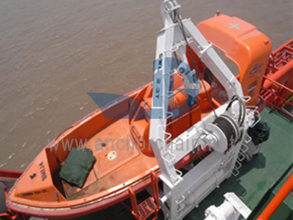 Pescante de dispositivo de botadura de bote de rescate rápido