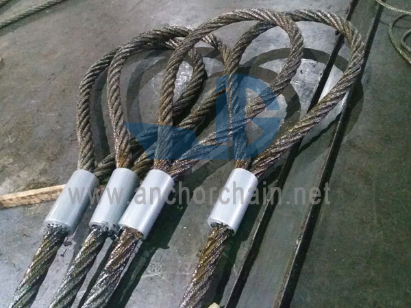 Eslinga de cable de alambre prensado de cuatro patas