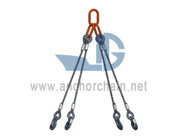 Eslinga de cable empalmado de cuatro patas