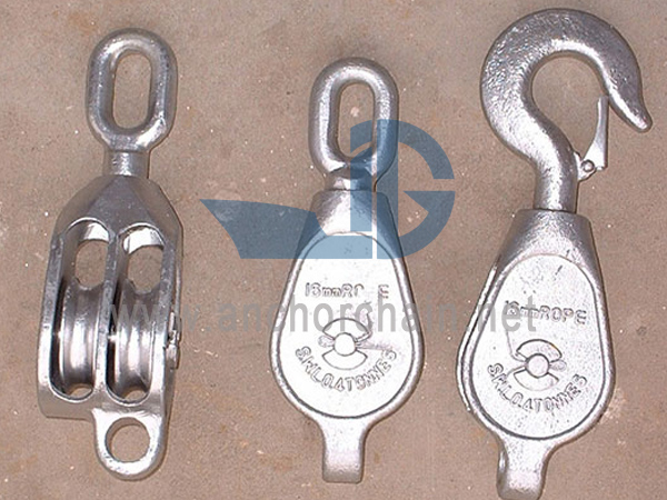 Polea GMI de acero galvanizado con rueda de polea doble