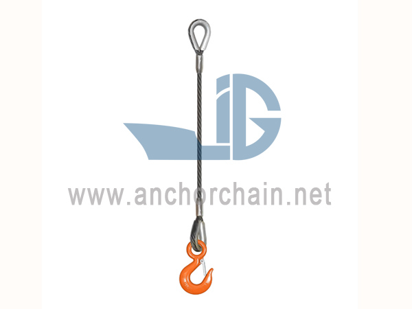 Eslinga de cuerda de alambre empalmada con pierna