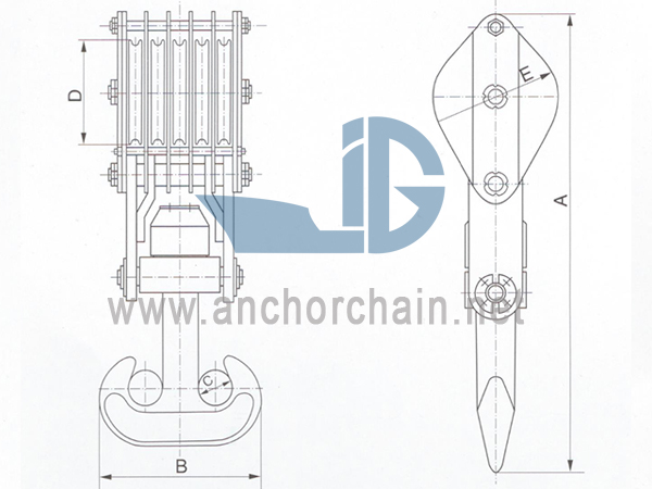 Bloque de cuerda de alambre de polea de la serie 5 de ZHC para el gancho gemelo de la nave